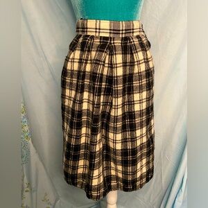 Bankers club: vintage wool plaid skirt
